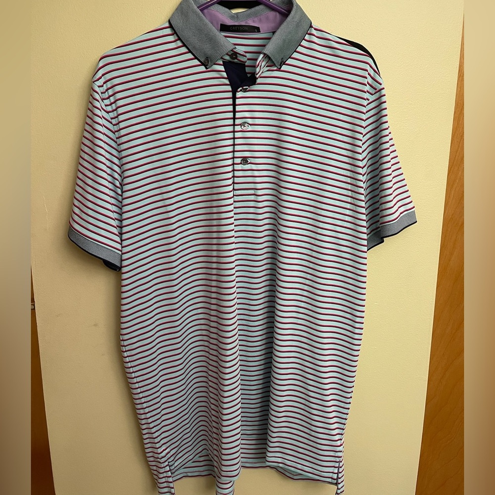 Greyson Striped Polo Shirt - Red, Black, White
